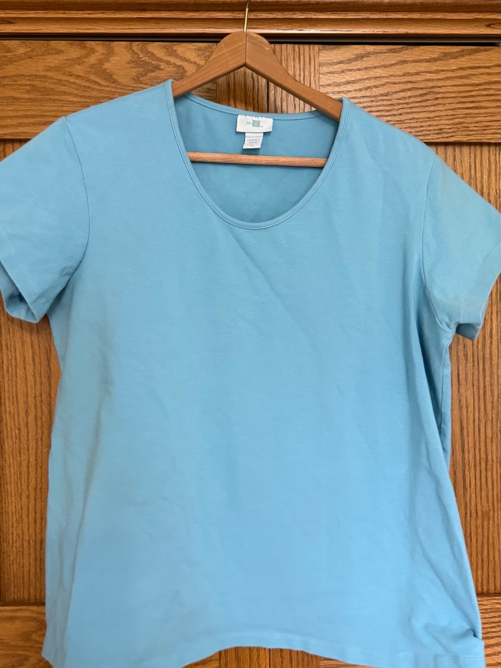 Mimi Maternity Sky Blue Short Sleeve Scoop Neck Tee
